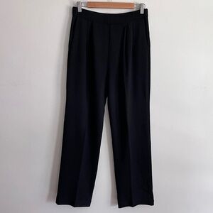 St. John Black Wide Straight Leg Catalina Cloth Pants